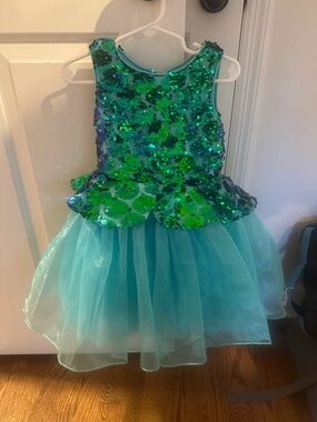 Disney Teal and Green Sequin Mermaid Dress Costume